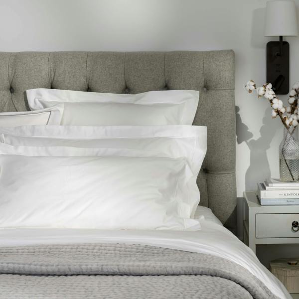 White 600 Thread Count Egyptian Cotton 30cm Standard Fitted Sheets detail view 2 | Soak and Sleep