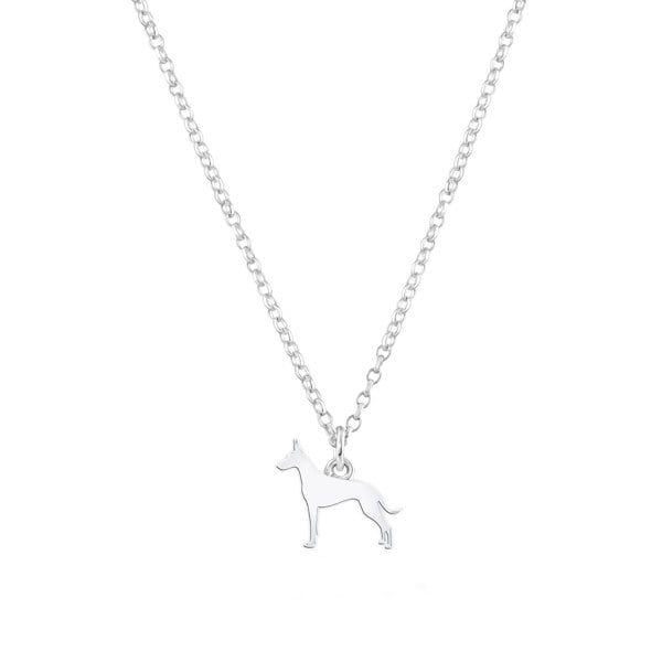 Cirneco dell'Etna Silhouette Silver Necklace - Personalised - MYLEE London