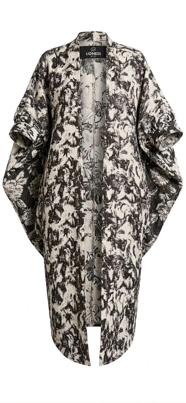 Lioness by TF Monochrome Brocade Kimono Jacket