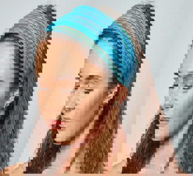 Antonia York Blue Striped Headband | Ziggy Nepalese Cotton Bandana