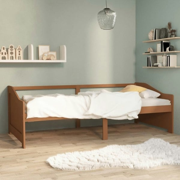 Berkfield 3-Seater Day Bed Honey Brown Solid Pinewood 90x200 cm