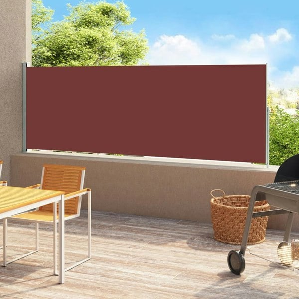 Berkfield Patio Retractable Side Awning 180x500 cm Brown