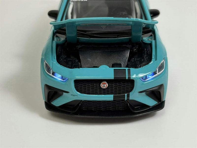 Tayumo Jaguar I Pace E Trophy LHD Light & Sound Blue 1:32 Scale - 32110010