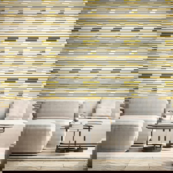 Hoopla Walls Horizontal Stripe - Olive Green 10m Wallpaper