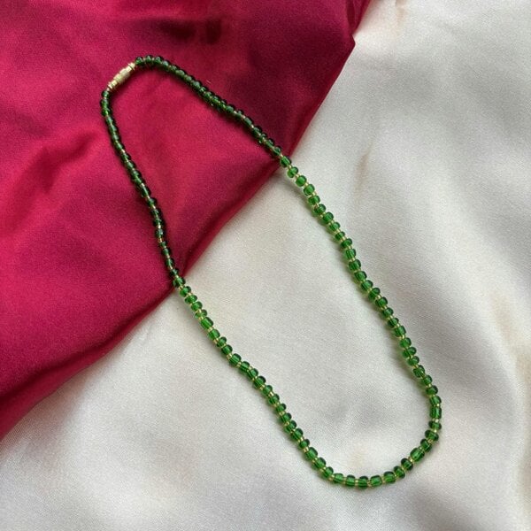 The Colourful Aura Green Crystal Quartz Tassel Mala Necklace