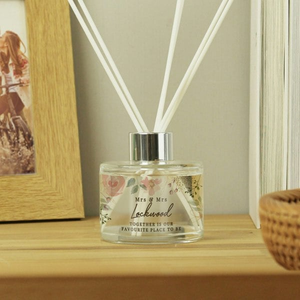 Personalised Memento Company Personalised Floral Watercolour Reed Diffuser