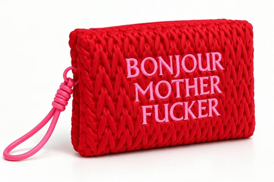 Lilly Loves Red Bonjour Mother Fucker Make Up Bag
