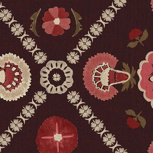 Joules Festival Floral Trellis Red Wallpaper