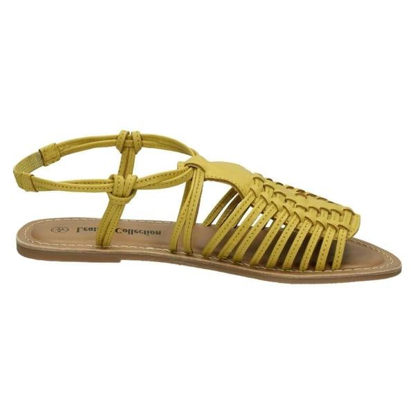 Leather Collection Ladies Leather Collection Flat Strappy Sandals F00159