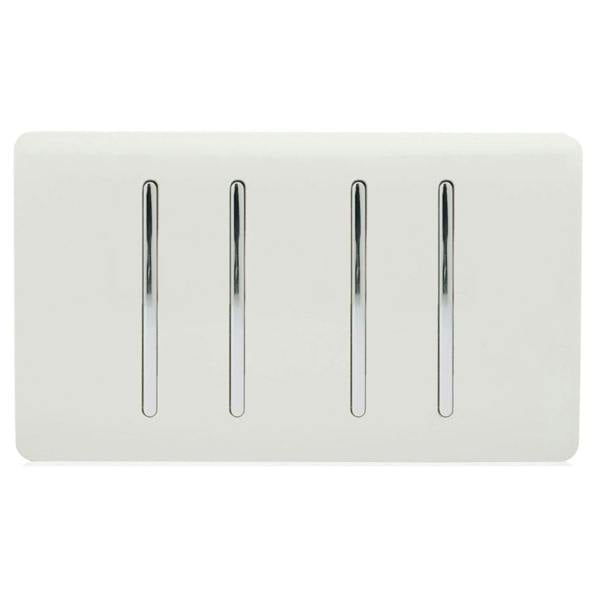 Trendi Switch 4 Gang 1 or 2 Way Light Switch in Ice White