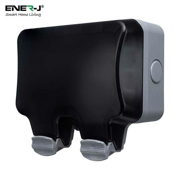 ENER-J IP65 outdoor double weatherproof socket with protective waterproof cover