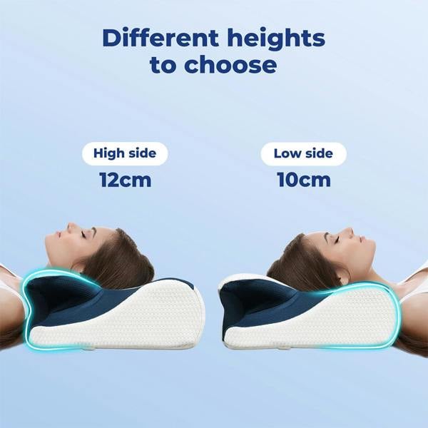 Lavio Cervical Contour Memory Foam Pillow Side Sleeper for Neck Pain Relief