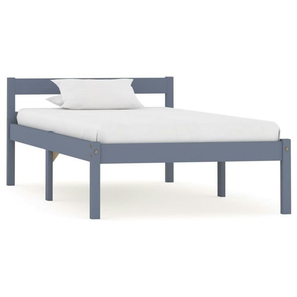 Berkfield Bed Frame Grey Solid Pine Wood 100x200 cm