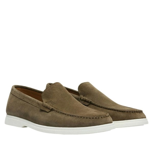 Hugo Boss Mens Sienne Suede Loafers - Green