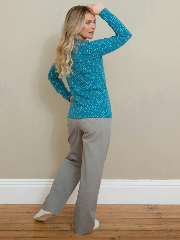 Kite Organic Evershot Wide Leg Twill Trousers Grey