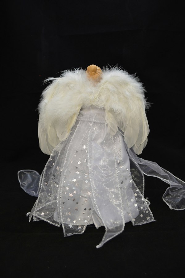 Samuel Alexander 30cm White & Silver Christmas Tree Top Fairy Angel House Decoration Ornament