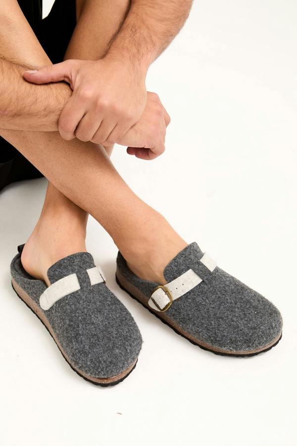 Mister You Jordan Mule Slippers in Charcoal - Sleepwear & Loungewear