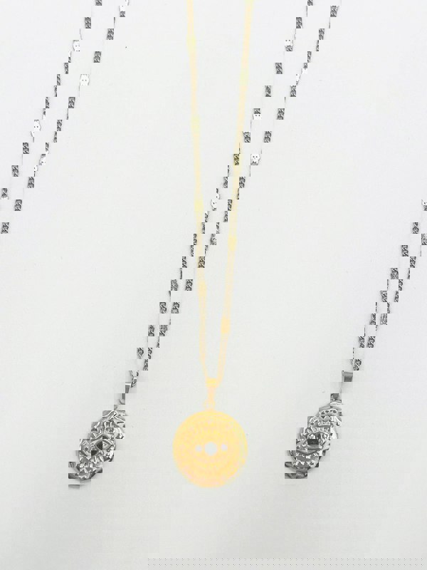 SVNX Black Evil Eye Pendant Necklace