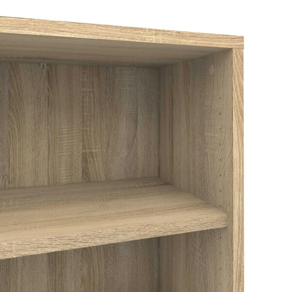 Wyld Haus Dris Natural Oak Wood Effect Bookcase 3 Shelves 4 Drawers