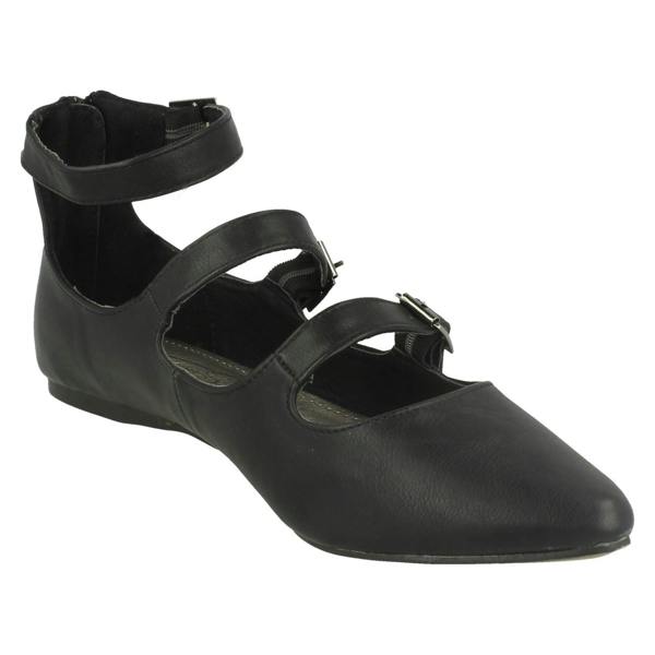 Spot On Ladies Spot On Buckle Detail Flats