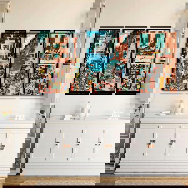 Paintings Living Room | Set of 3 Italian Lifestyle Wall art Prints