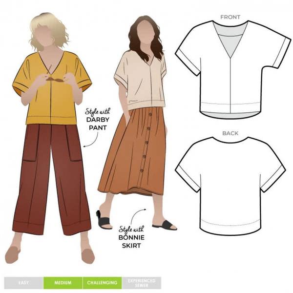 Style Arc Sewing Pattern Joan Top - Tops for Women - Advanced