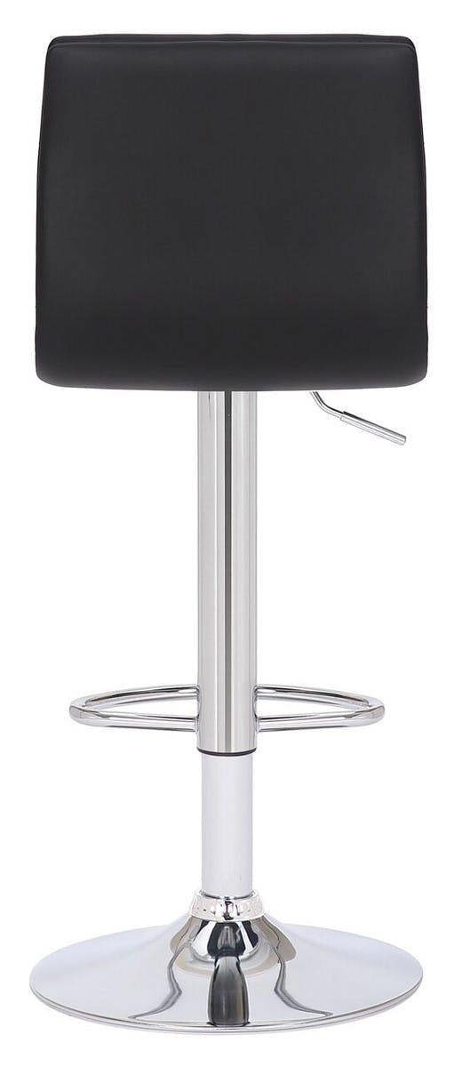 Lamboro Set of 2 Aldo Black Bar Stools - Swivel Faux Leather Kitchen Breakfast Stools