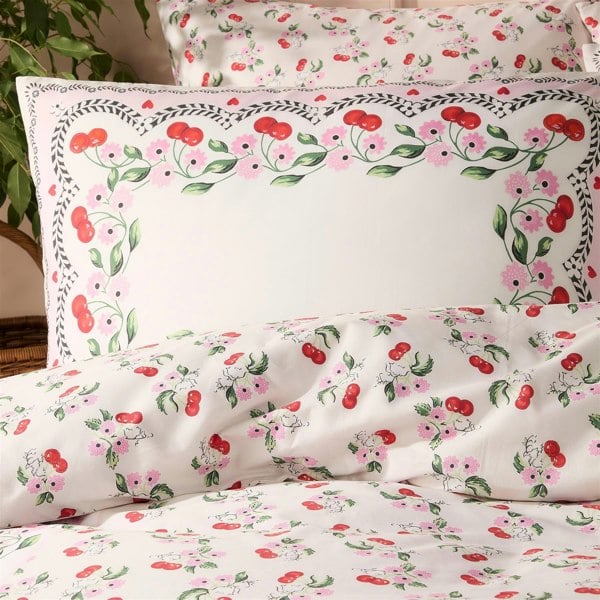 Cath Kidston Cherry Picked Pink-Cream Duvet Cover Set