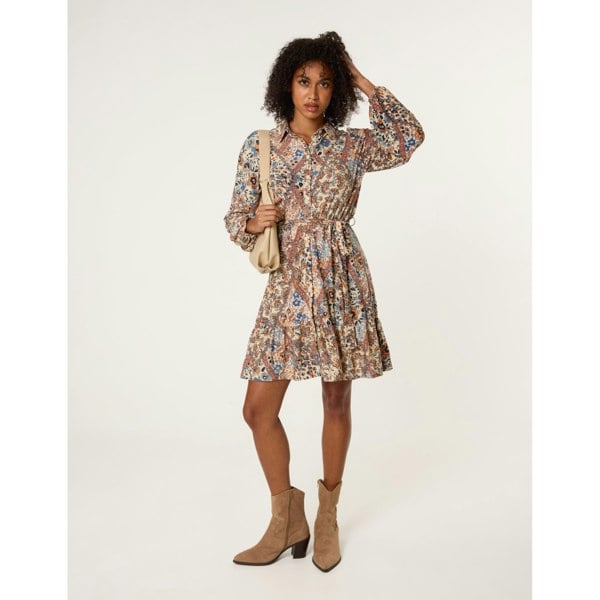 Blue Vanilla Belted Mini Shirt Dress