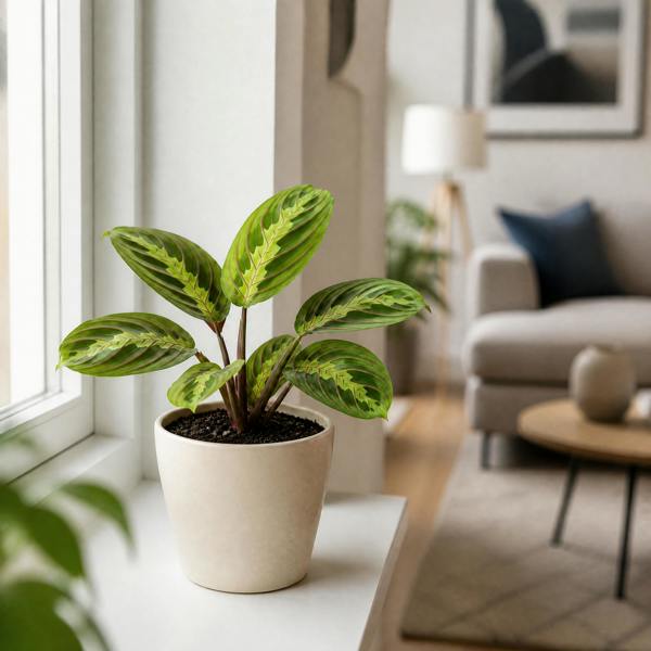Maranta Lemon Lime Prayer Plant 12cm Pot – Variegated Indoor Houseplant The Rose Press Garden