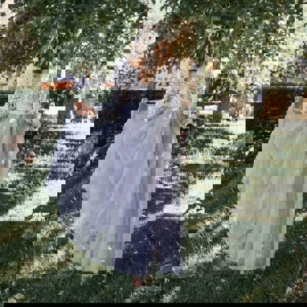 Rear detailing of classic dress