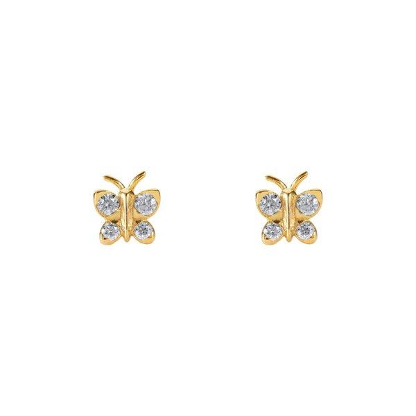BLOOMTINE Enchanting Flutterfly™ Solid Gold Diamond Butterfly Studs