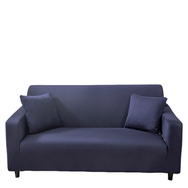 Anyhouz Anyseat 4 Seater Sofa Cover Plain Navy Blue Style and Protection For Living Room Sofa Chair Elastic Stretchable Slipcover