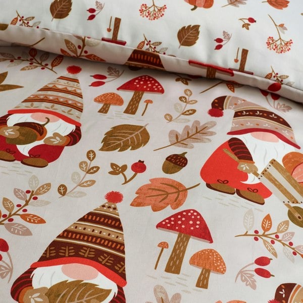 Catherine Lansfield Woodland Gonks So Soft Reversible Duvet Cover Set Natural