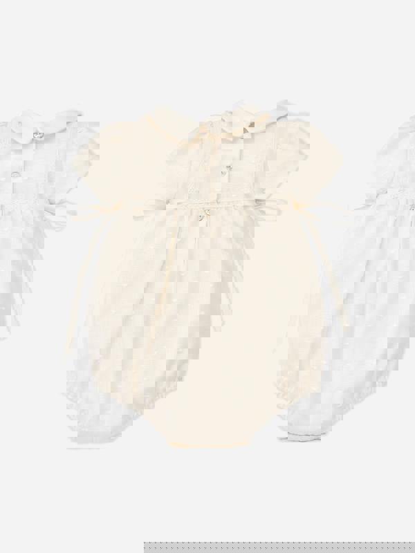 Paz Rodriguez Baby Girls Embroidered Romper in Ivory
