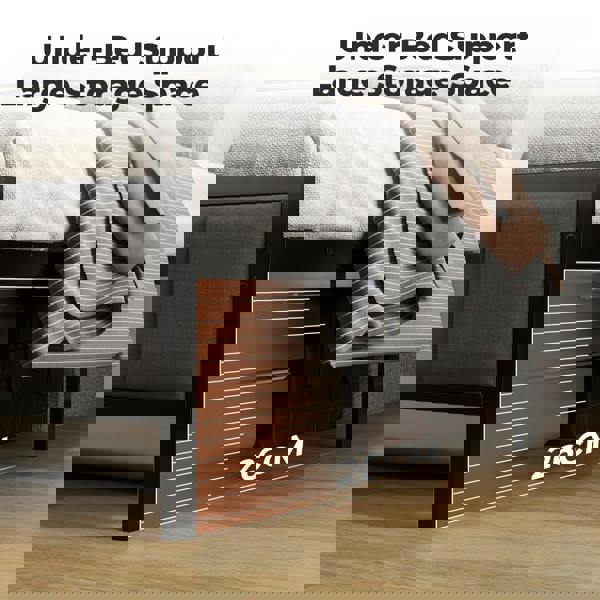 Levede Bed Frame Metal King Size LED Light Upholstered Soft Headboard USB Charge