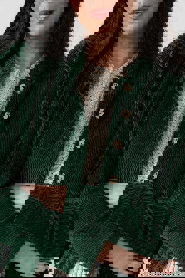 Lily & Me Rene Stretch Jumbo Cord Jacket Pine Green