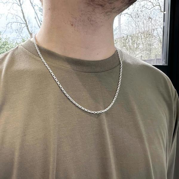 Love Silver Sterling Silver 3.4mm Belcher Chain