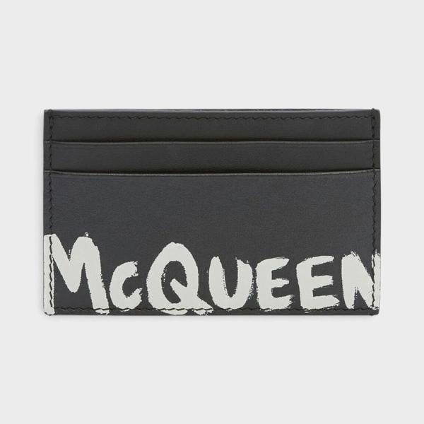 Alexander McQueen Graffiti Card Holder Black
