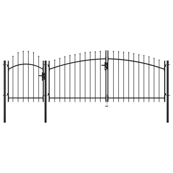 Berkfield Garden Gate Steel 2x4 m Black