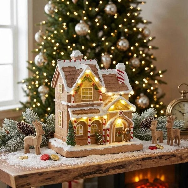 Bobobiy Gingerbread House Light & Music Christmas Decoration
