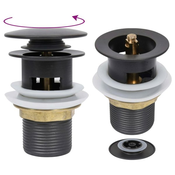Berkfield Push Drain with Overflow Function Grey 6.4x6.4x9.1 cm