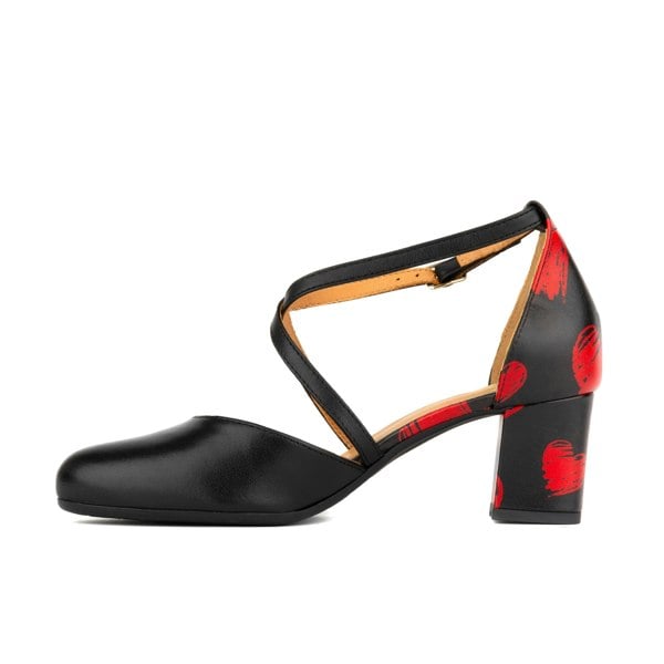 Embassy London Dannii - Lovehearts - Women's leather closed toe comfortable 2.4 inch heel sandal