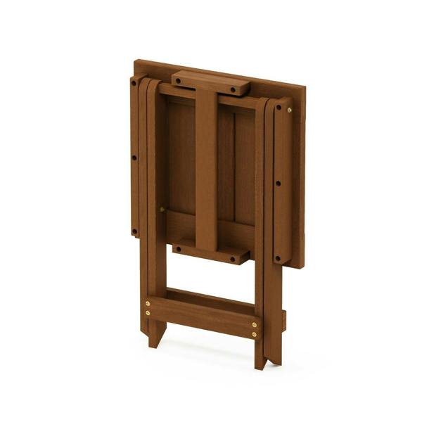 WALPLUS Tioman Hardwood Adirondack Folding Table in Teak Oil, Natural | Stylish Table for Home Use with Practical and Modern Design