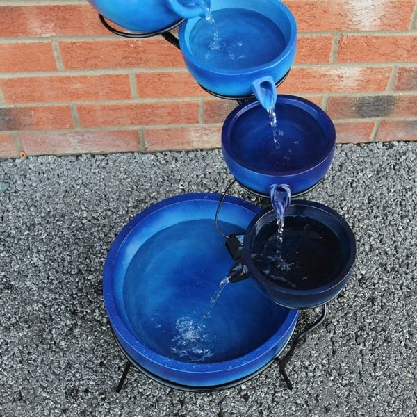 Monstershop Blue 4 Tier Spilling Bowls Water Feature