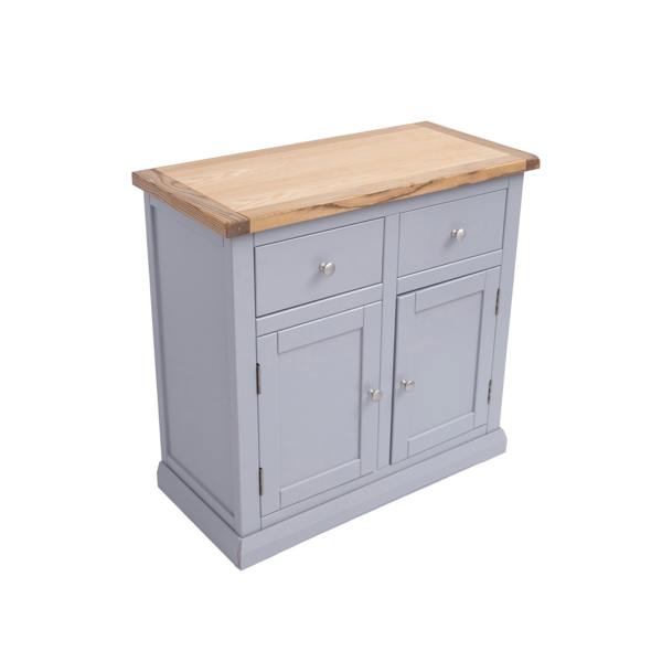Cabinet Bits Rocca Grey 2 Drawer 2 Door Sideboard Chrome Knob