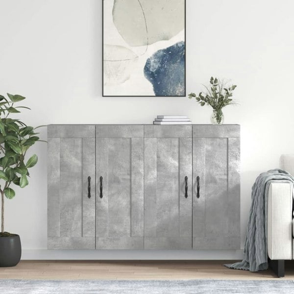 Berkfield Wall Mounted Cabinets 2 pcs Concrete Grey Engineered Wood