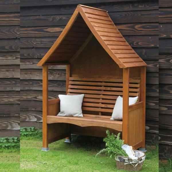 AFK Wooden Garden Arbour 'Goodwood' In Beech Stain