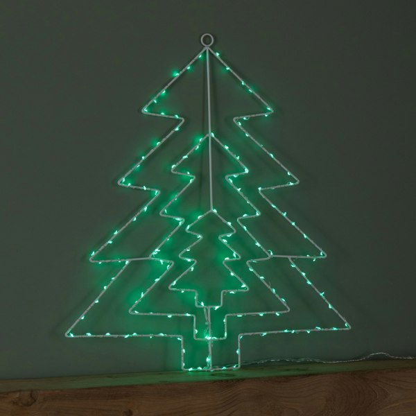 Samuel Alexander 50cm Light up 3 Layered Christmas Tree with 150 Multi-Action Green LEDs