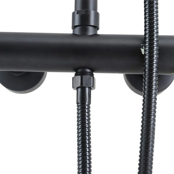 Black Round Shower Head Shower Mixer Set Shower Systems Living and Home